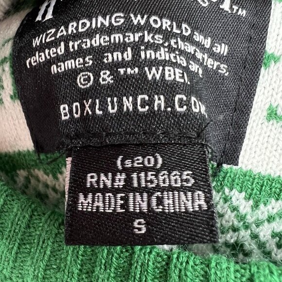 Box Lunch Wizarding World Harry Potter Slytherin Green Christmas Sweater Size S - Picture 4 of 6
